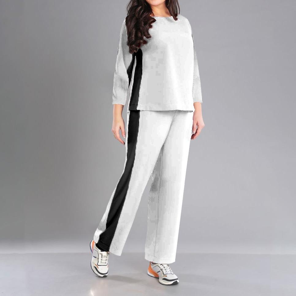 GENKA - One Set Atasan & Celana Panjang Kaos Katun Sheyla Sporty